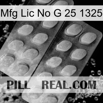 Mfg Lic No G 25 1325 10